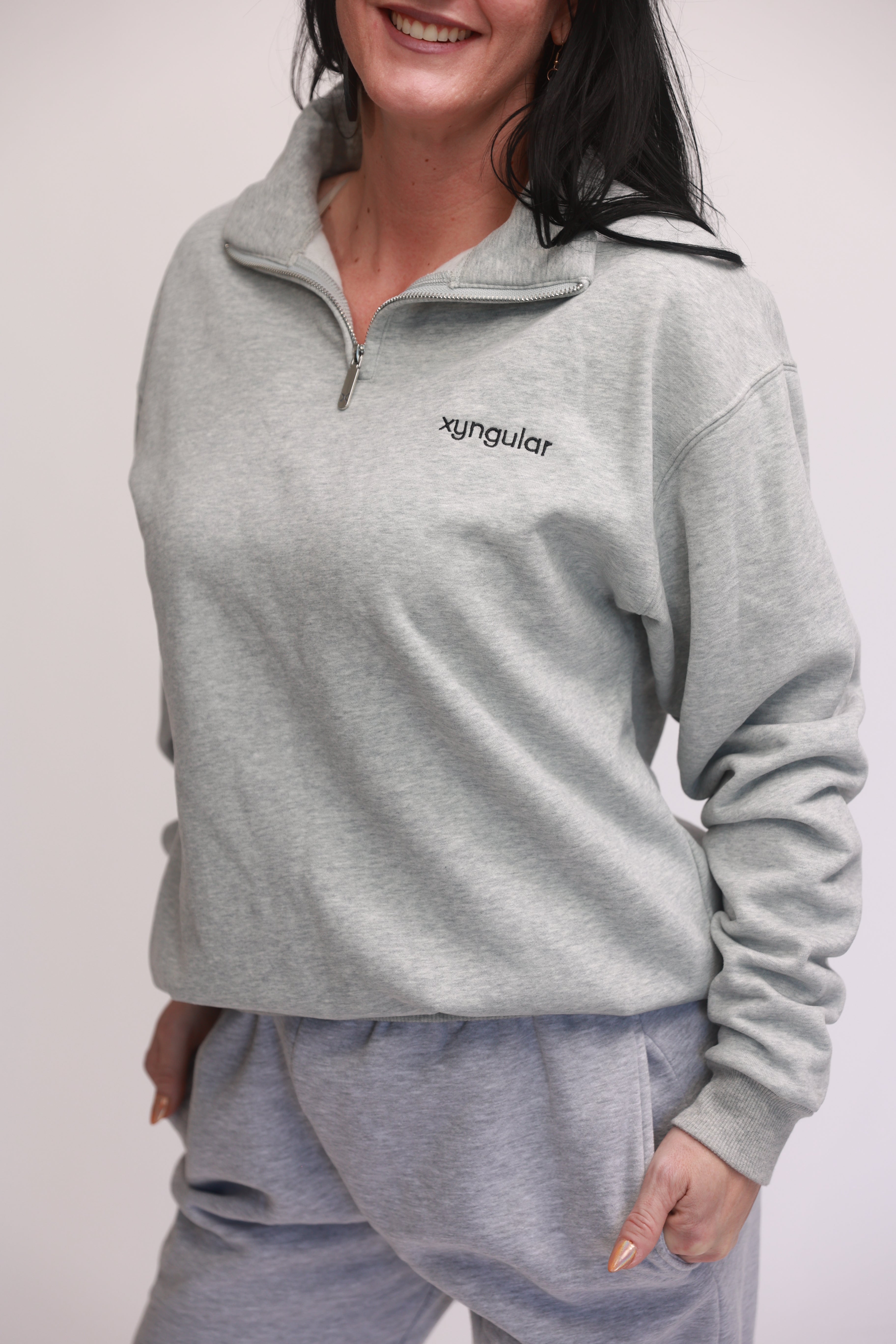 Grey Quarter Zip