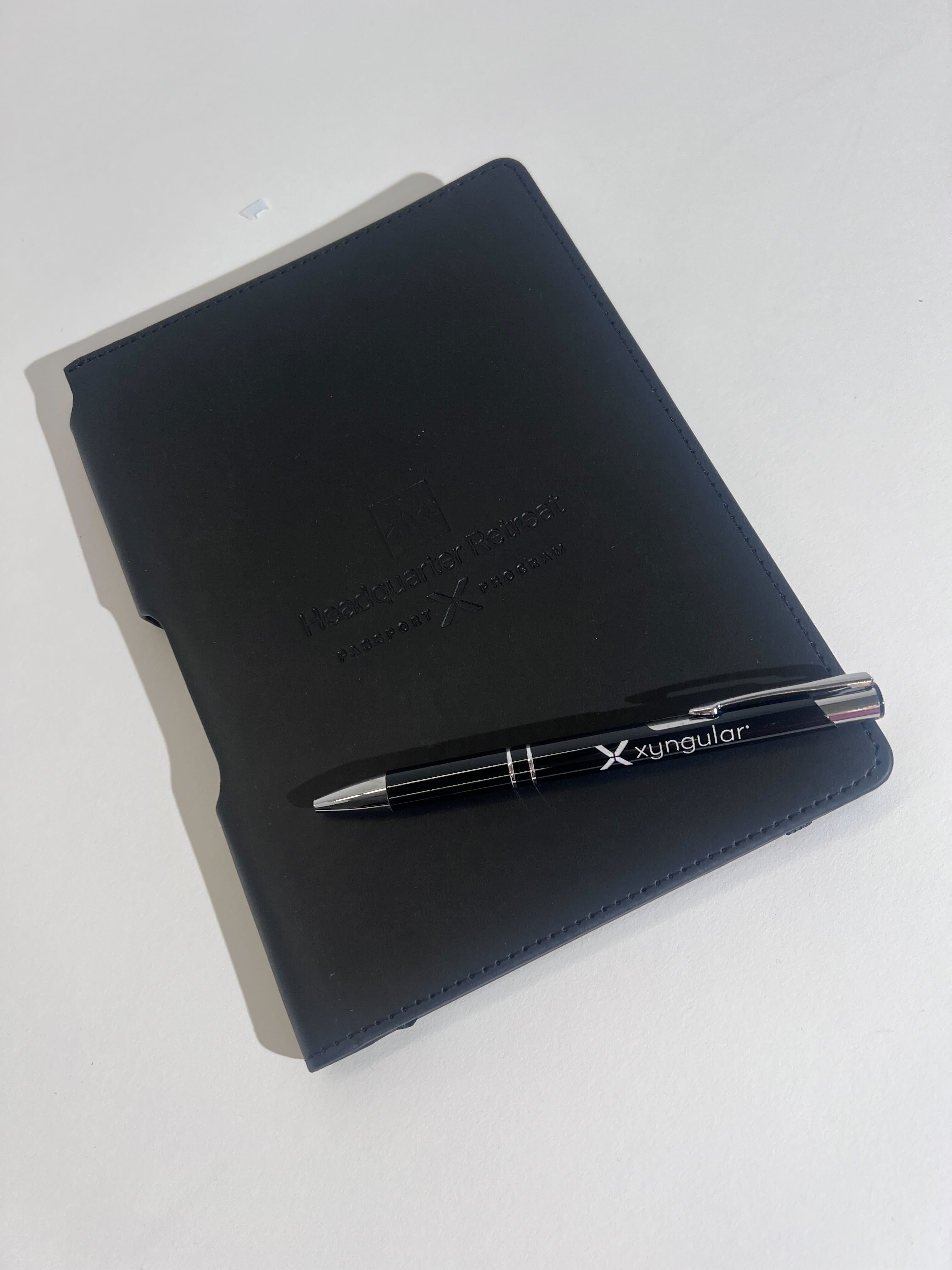 Leather Notebook & Black Pen